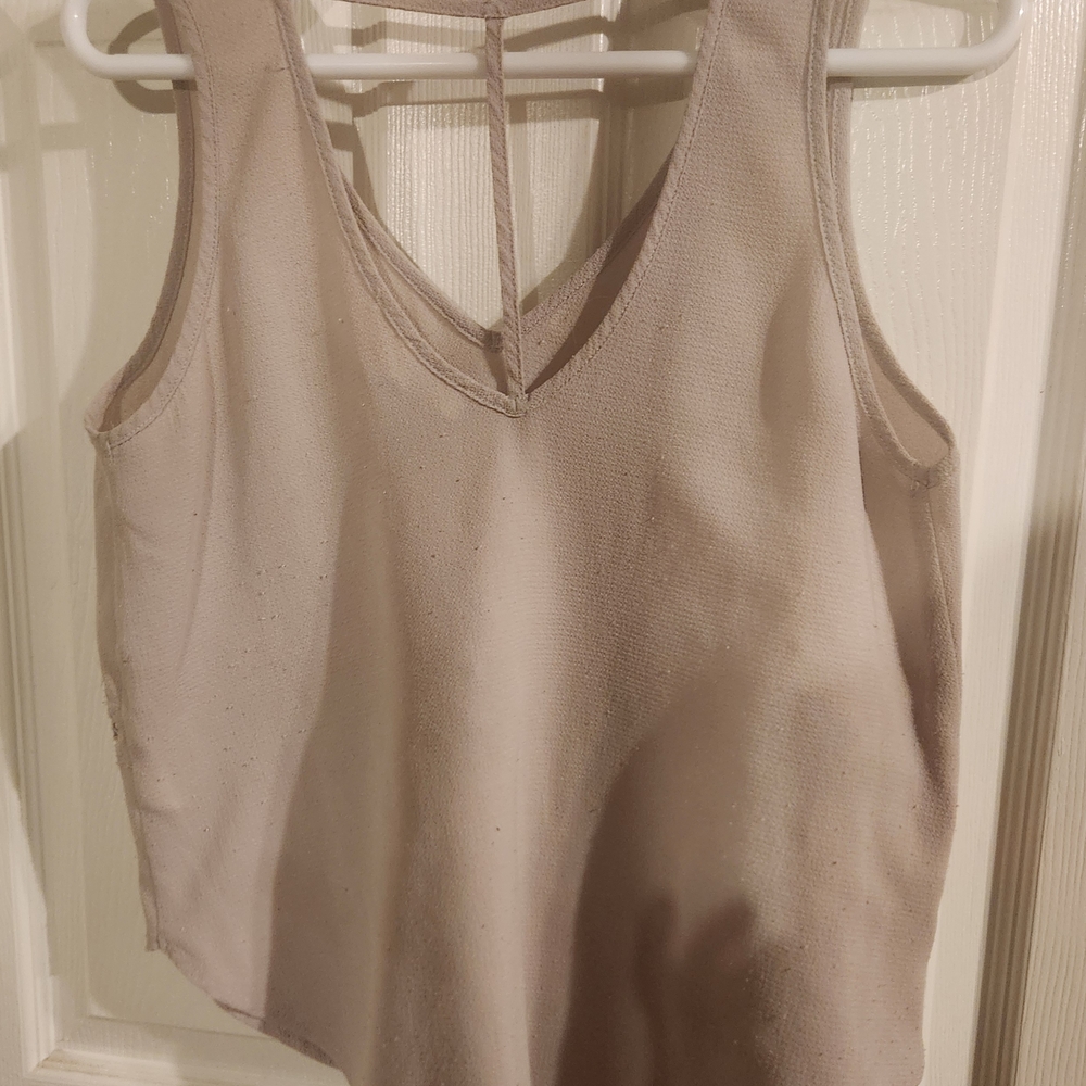 Women's Beige Sleeveless Top